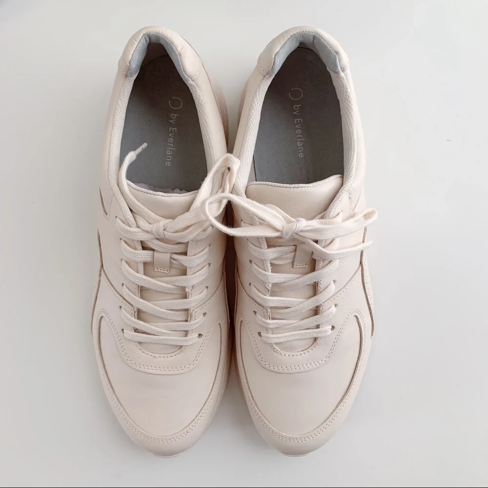 NWR Everlane The Trainer Leather Lace Up Sneaker in Blush Pink,‎ Size 13.5